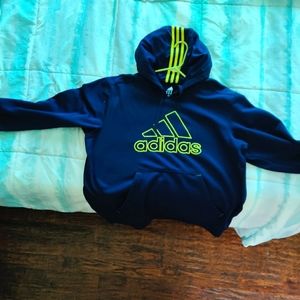 Adidas Vintage Blue & Neon Green Hoodie